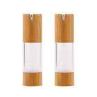 Plastic Dispenser Lotion Cosmetic Airless Bottle With Bamboo Pump