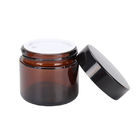 5g 20g 4oz 8oz Cosmetic Glass Jars Black Cap Amber Apothecary Jars